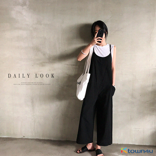 [naning9]Dotol Jumpsuit_black