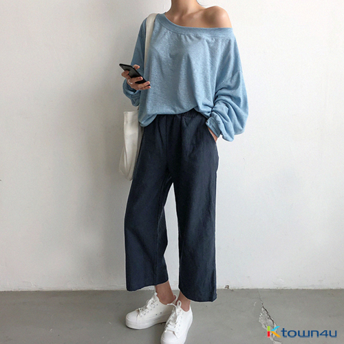 [naning9]Actorby Linen Pants_navy