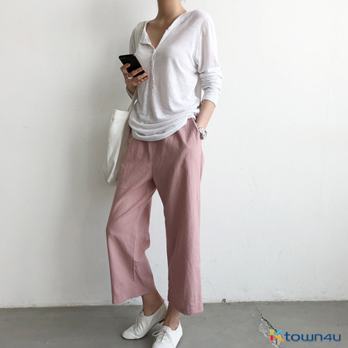 [naning9]Actorby Linen Pants_pink