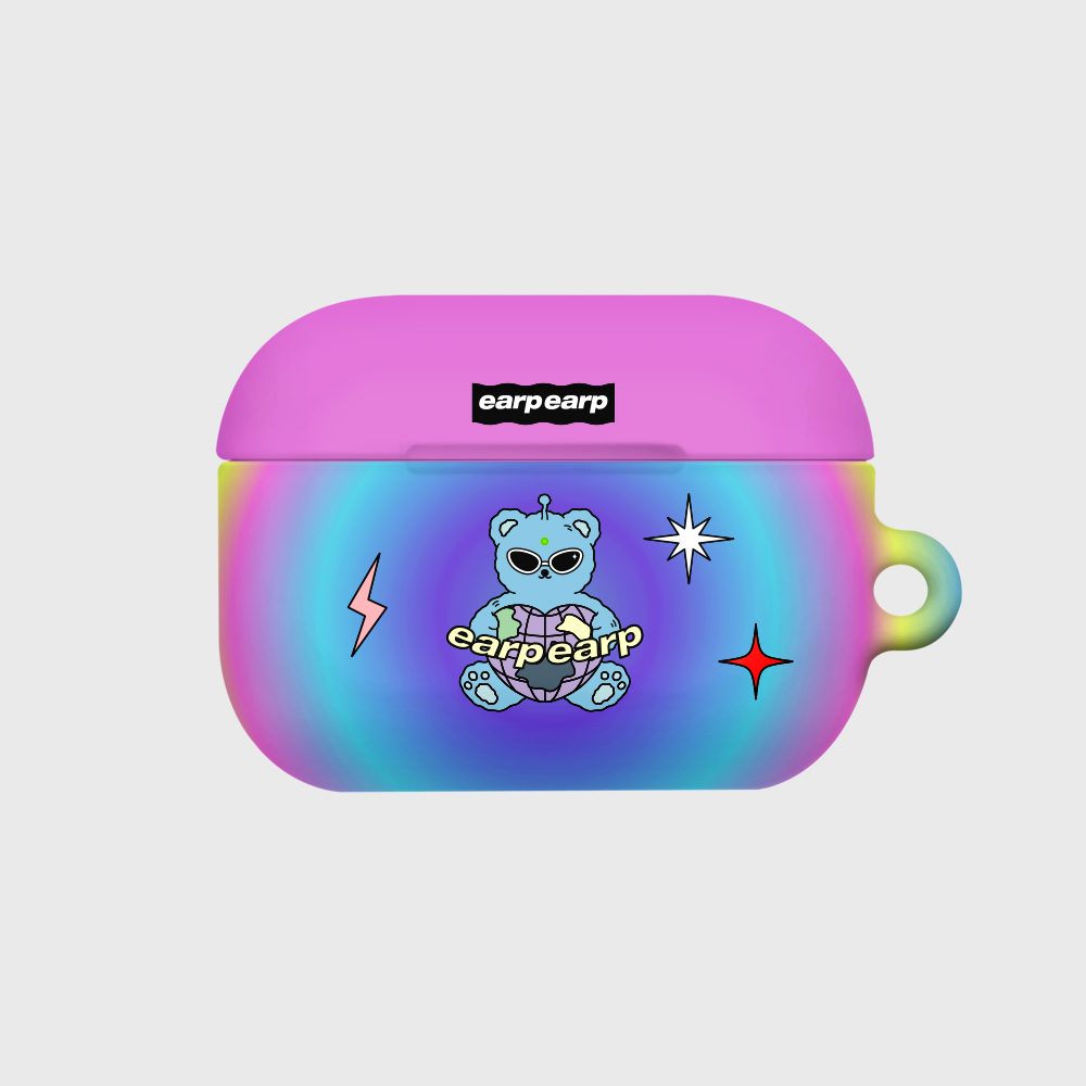 [earpearp] Space night bear-rainbow (Hard air pods pro)