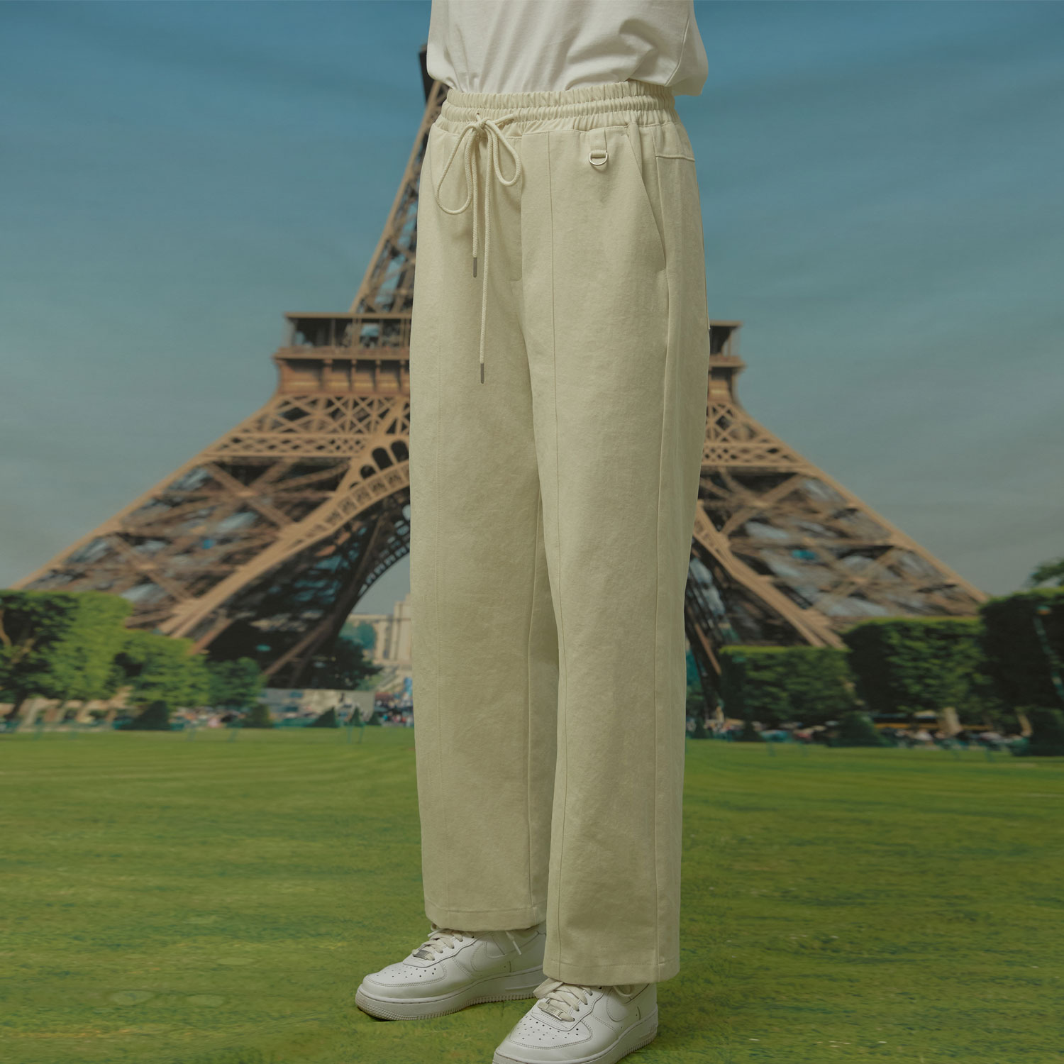 ★韓国の人気★【WAI KEI】★Wide check banding pant.s★ ☆韓国の人気☆【WAI KEI】☆Wide check banding pant.s☆