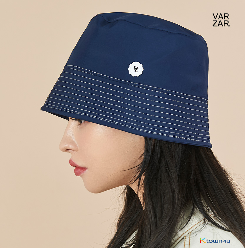 White Stitch Poly Drop Bucket Hat [3colors]