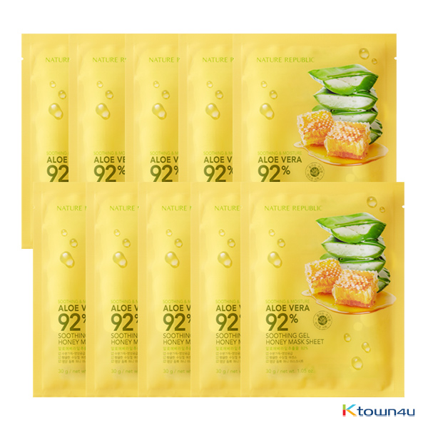 [EXP.2022.06] [NCT127 gift][NATURE REPUBLIC] SOOTHING & MOISTURE ALOE VERA 92% SOOTHING GEL HONEY MASK SHEET 10EA