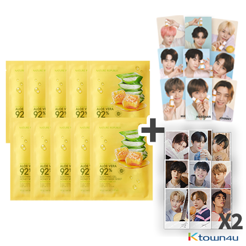 [EXP.2022.06] [NCT127 gift][NATURE REPUBLIC] SOOTHING & MOISTURE ALOE VERA 92% SOOTHING GEL HONEY MASK SHEET 10EA