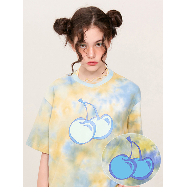 1) Tie Dye Heat Sensing T-Shirt KH [Blue]