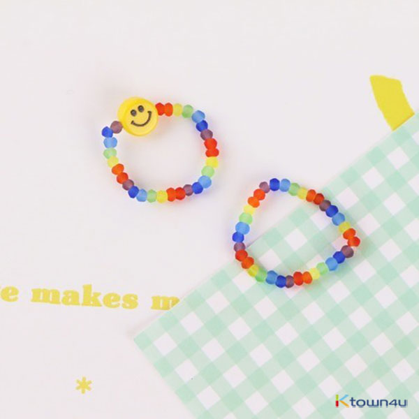Rainbow Smile beads ring