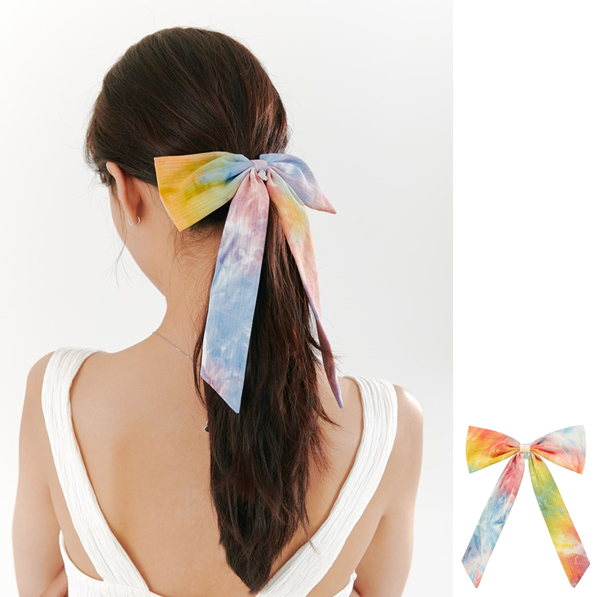 Tie Dye Ribbon Hair Pin [Macaron]