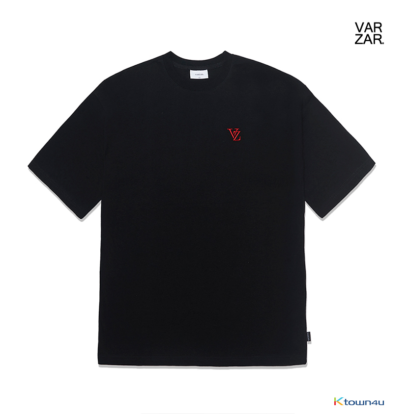 3D Monogram Red Embroidery T-Shirts Black