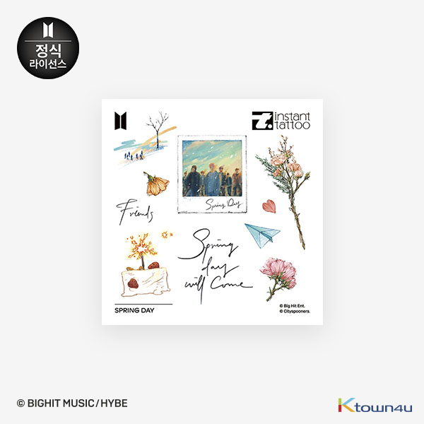 [BTS GOODS][instant tattoo] Music Theme_SpringDay