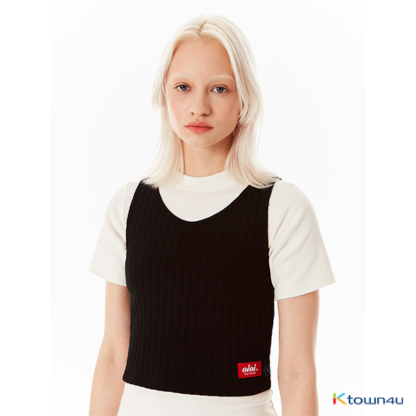 BASIC KNIT CROP TOP_BLACK(FREE)