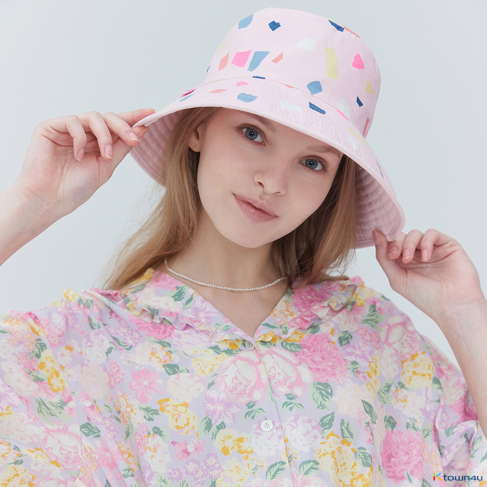 Reverisble pattern bucket hat 001 Pink