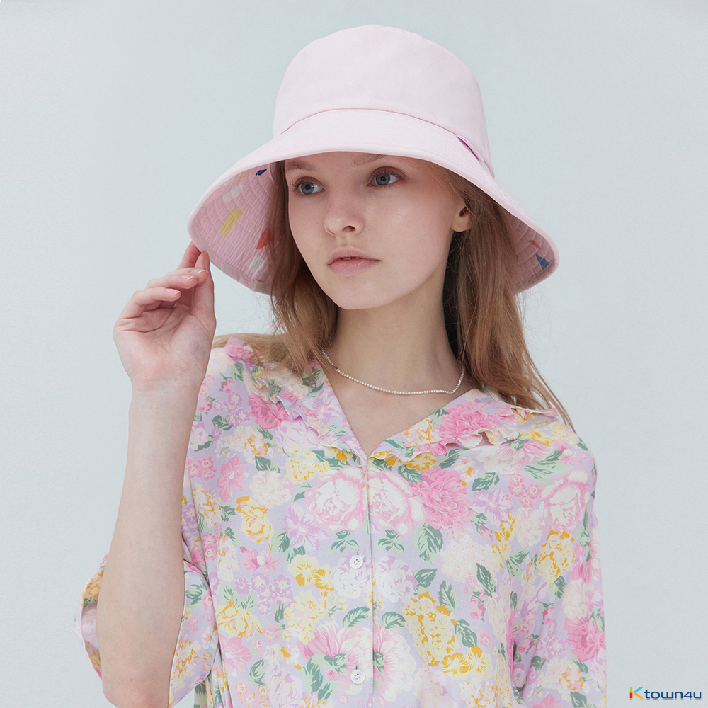 Reverisble pattern bucket hat 001 Pink