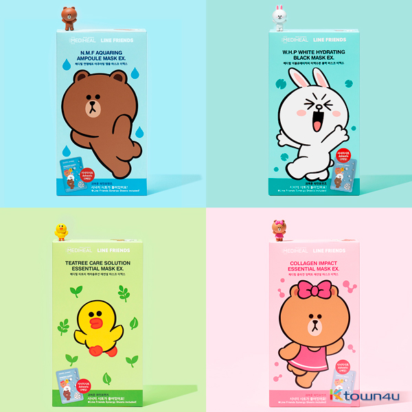 LINE FRIENDS Mask Ex *8ea 4types