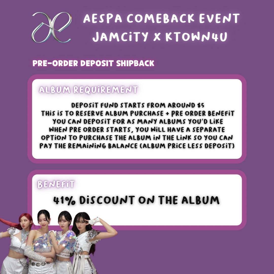 [Pre-order Deposit] AESPA comeback album deposit 2021 by @jamcity_go