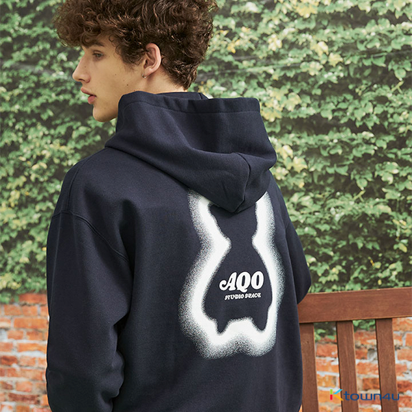 AQO SHINING BEAR HOODIE_NAVY