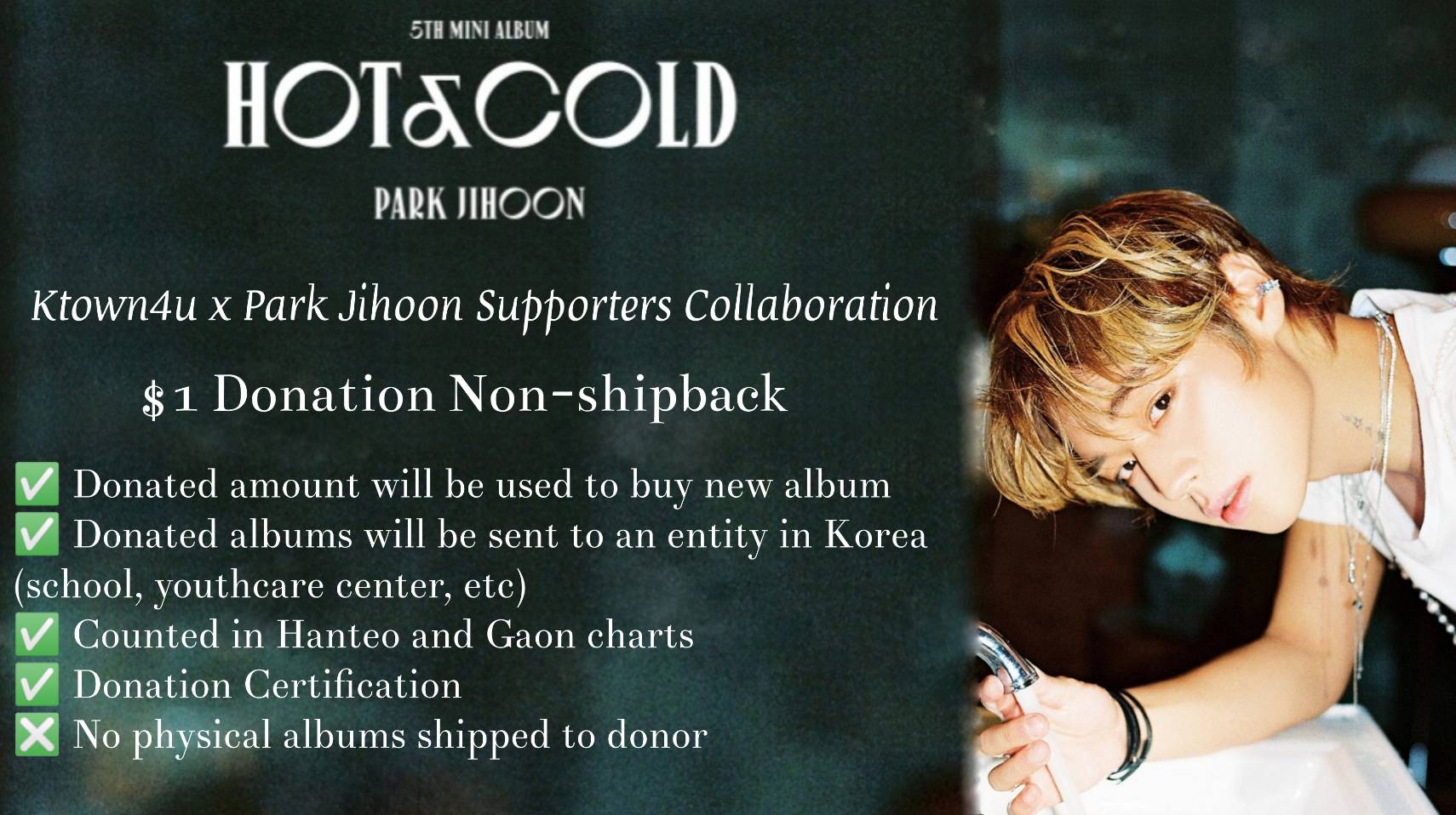 [Donation] Non-shipped back album for ParkJ ihoon by PJHsupporters