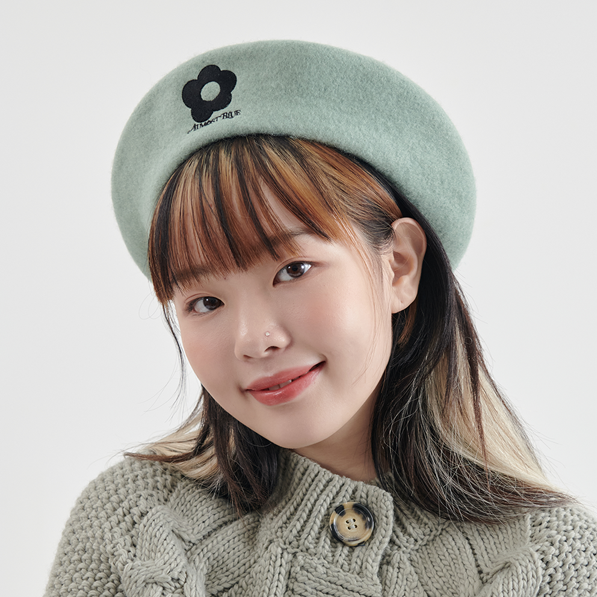 ★事件!★ Flower Wool Beret [Green]