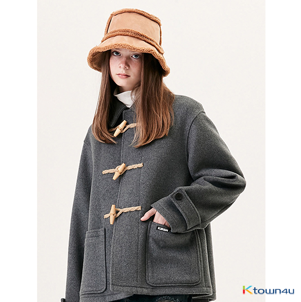 4) Half Wool Duffle Coat [Gray]