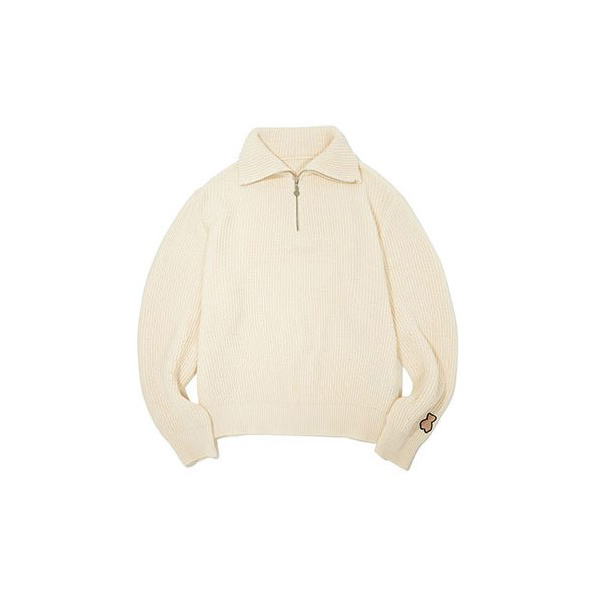 ktown4u.com : AQO BEAR HALF ZIP-UP KNIT [3COLORS]