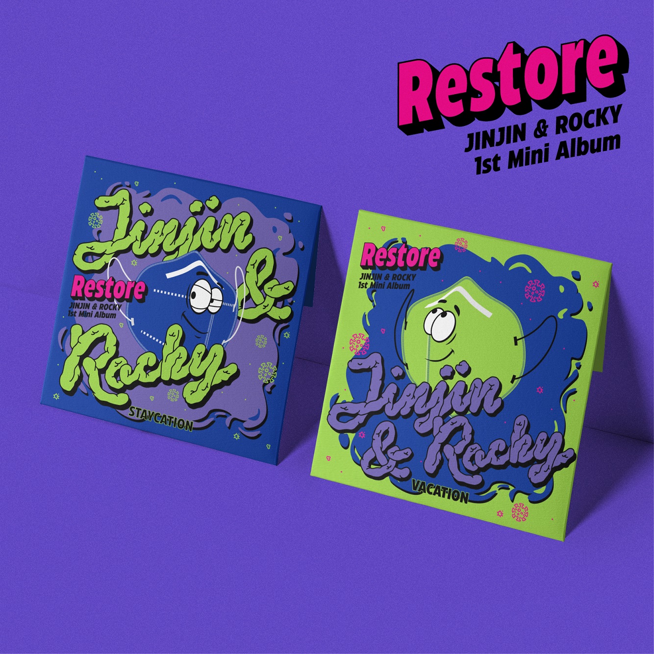 [全款 裸专 2CD套装 第二批（截止至01/23日早上9点）]  JINJIN&ROCKY - 迷你专辑 Vol.1 [Restore] (STAYCATION Ver. + VACATION Ver.)_ASTRO组合中文首站ASTRO_CHINA