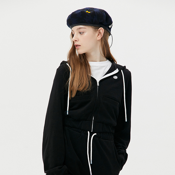ktown4u.com : SMALL CHERRY SHORT HOODIE ZIP UP JUMPER [3COLORS]