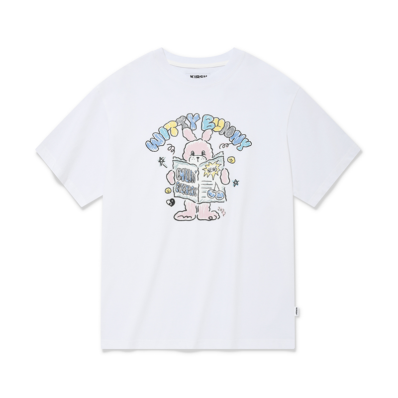 [全款] [KIRSH] (赠送小卡三张一套) WITTY BUNNY HAND DRAWING SHORT SLEEVE T-SHIRT [WHA][1]_张元英中文首站