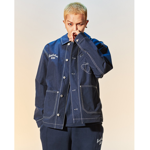 [全款] [ADLV] (限量赠送MINO写真册，赠完为止) SCRIPT LOGO STITCH WORK JACKET [NAVY]_宋旻浩吧