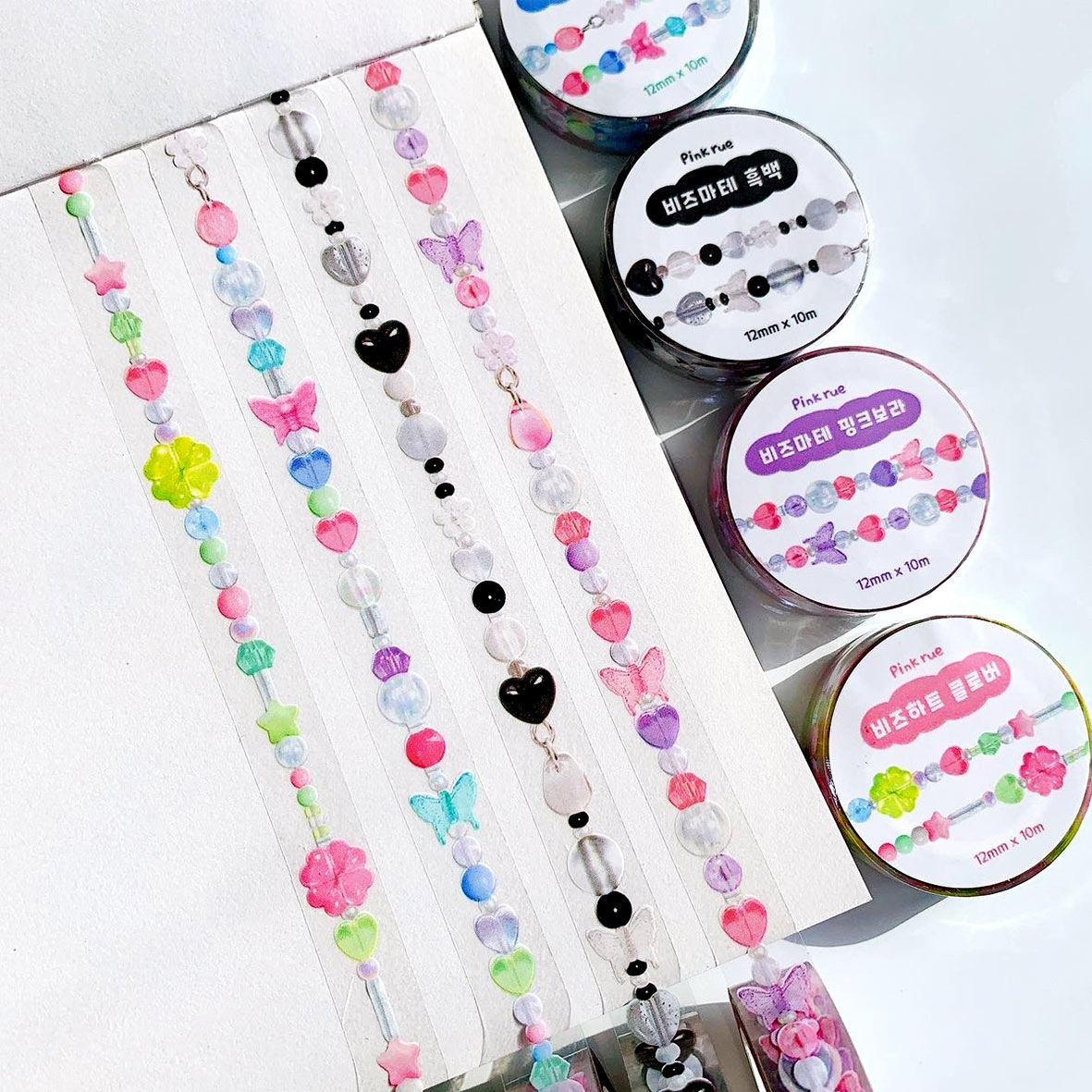 beads masking tape ver.2(4ea)+sticker 1ea