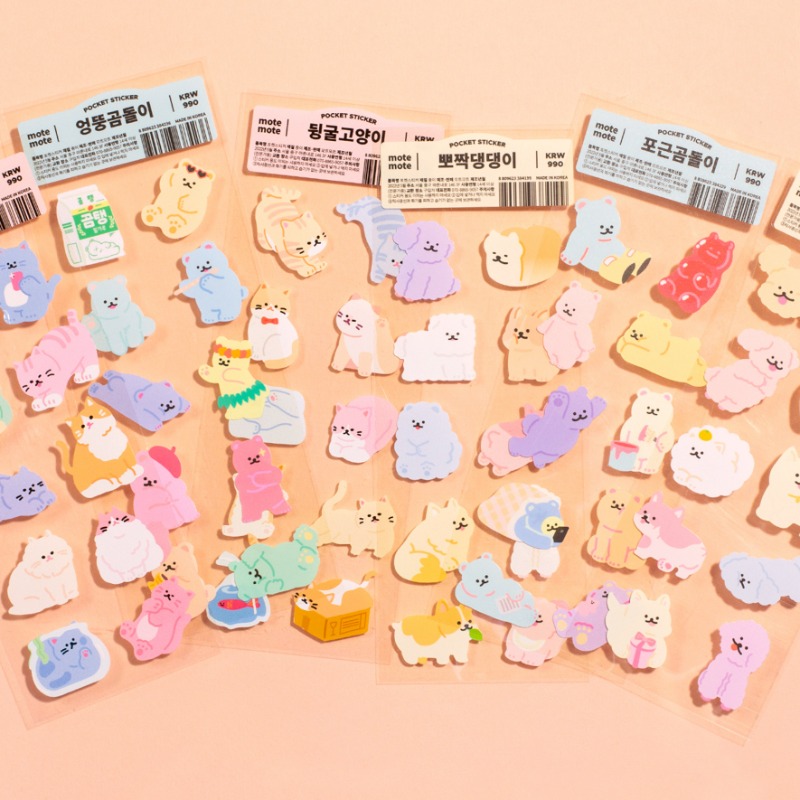 motemote pocket animal sticker(5type)