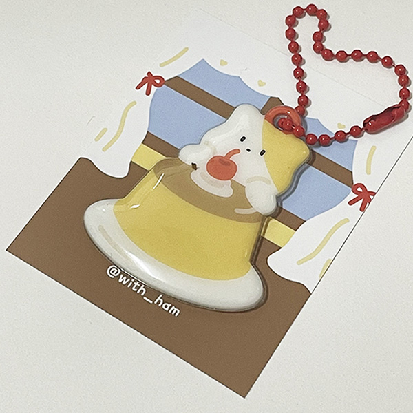 [with ham] pudding hamster keyring