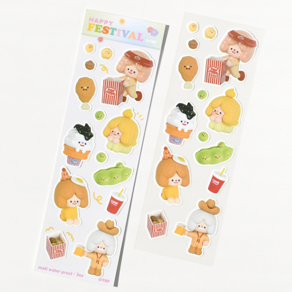 TRF happy yummy seal sticker_MATT WATER PROOF