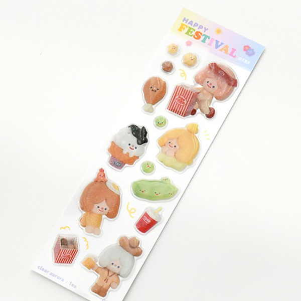 TRF happy yummy seal sticker_CLEAR AURORA