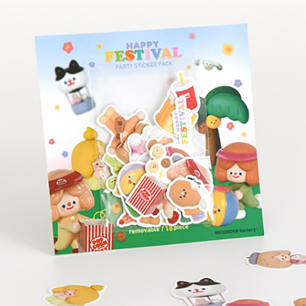 TRF happy festival party sticker pack