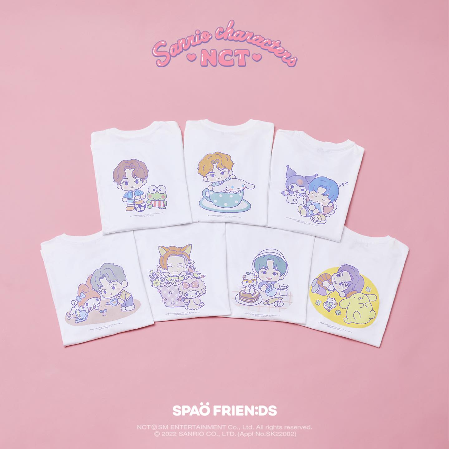 (NCT DOYOUNGxSanrio)(Gift-Photo Tag 1p) Short Sleeve T-Shirts [White]