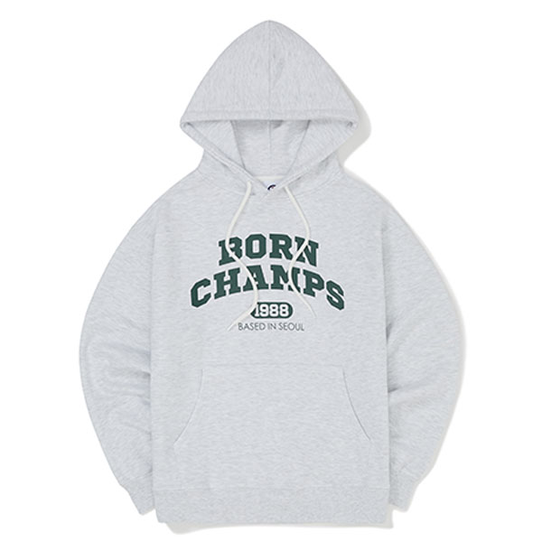 [BORNCHAMPS] BC Arch Logo Hoody [Light Gray]