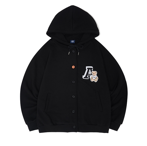 [全款](MONSTA X KIHYUN)(Gift Set-PhotoCards3p+4LifeCuts1p) A-Bear Hood Jacket [Black][Free]_KiYoo_刘基贤中文首站