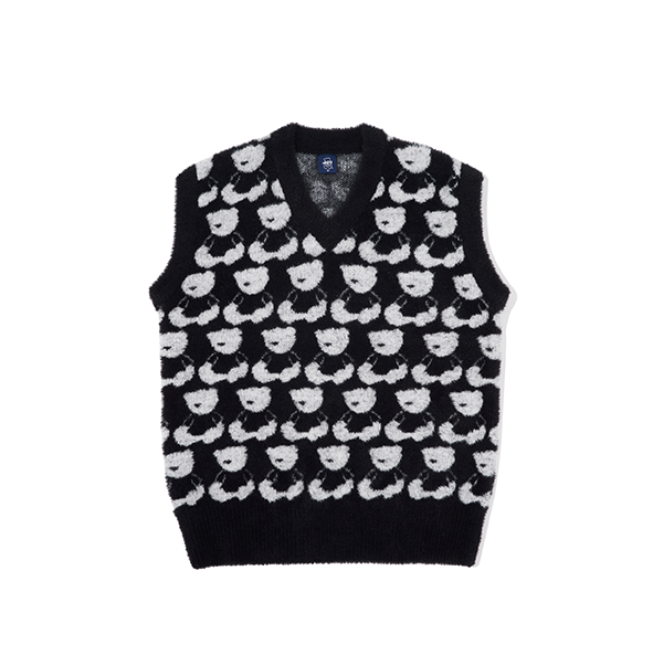 (MONSTA X KIHYUN Gift Set) Bear Eco Fur Vest [Black]