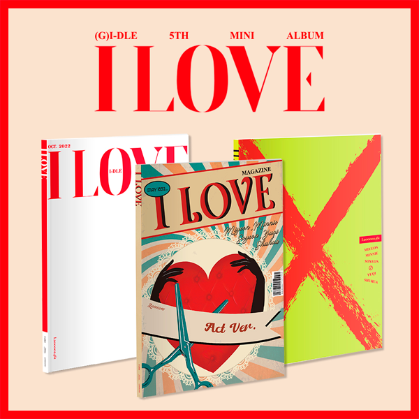 [全款 裸专] [Ktown4u 预售特典 : 小卡] [3CD 套装] (G)I-DLE - 迷你5辑 [I LOVE]_叶舒华中文首站