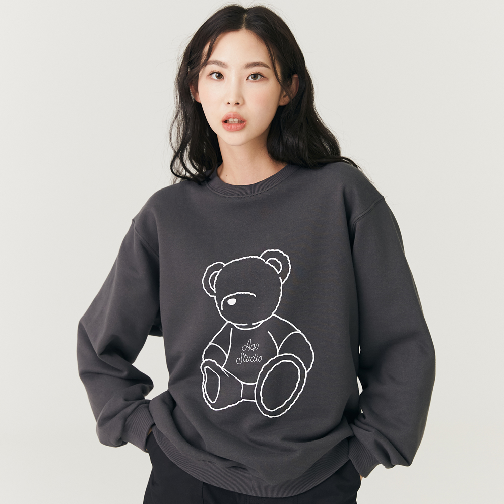 (MONSTA X KIHYUN Gift Set) Puffy Bear Sweatshirts [Charcoal]