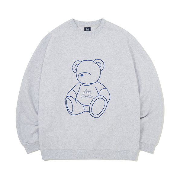 [AQO STUDIOSPACE] (MONSTA X KIHYUN Gift Set) Puffy Bear Sweatshirts [Melange]