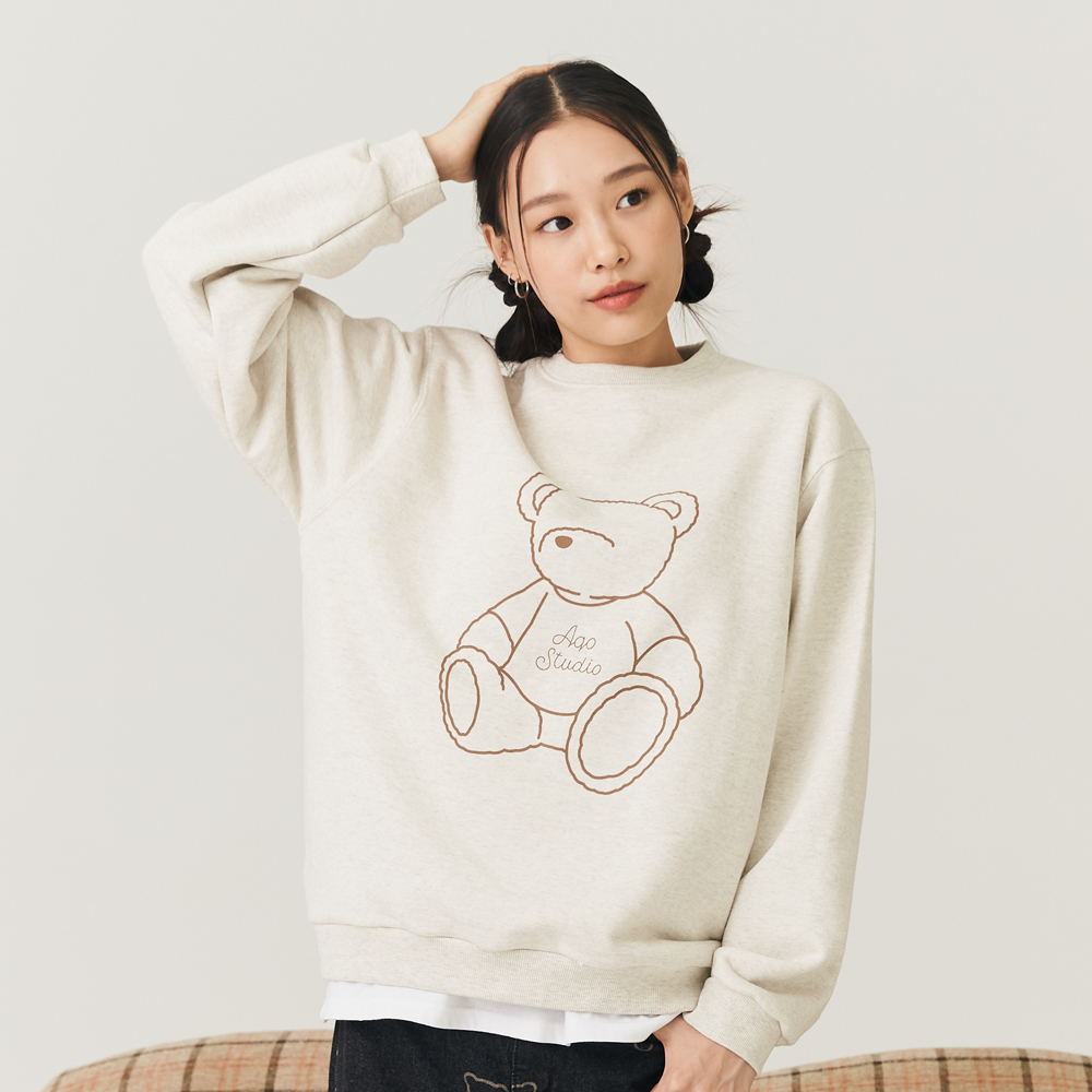 (MONSTA X KIHYUN Gift Set) Puffy Bear Sweatshirts [Oatmeal]