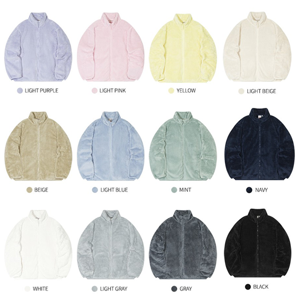 (NCT SUNGCHAN)(Gift-1Set of 2 Photo Cards) Basic Furfleece Zip-Up [12colors]
