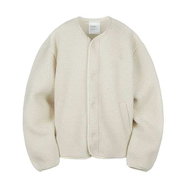 Heavy Boa Warm Up Fleece Jacket Cardigan [Beige][CN]