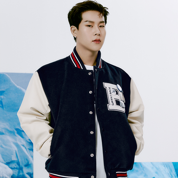 (JOOHONEY 2types Gifts) CHMPS Wool Varsity Jacket [Navy][CN]