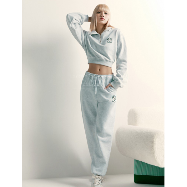 (LISA Random 1 Out of 5 Gifts) A Logo Emblem Patch Sweat Pants [Melange]