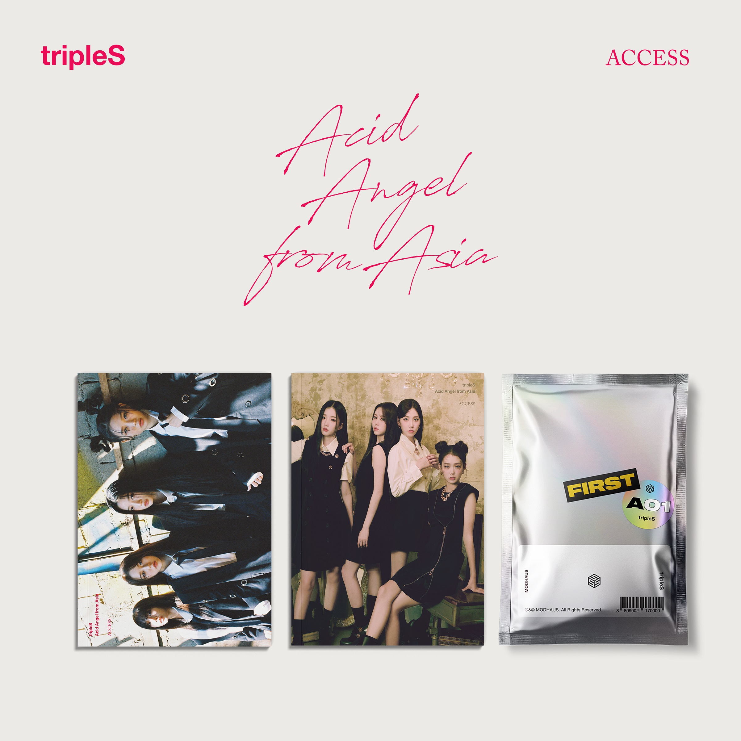 [nugupromoter] [SET] tripleS - Acid Angel from Asia [ACCESS] (A ver. + B ver.) + 1st ATOM01 OBJEKT (Random 4p out of 64p)