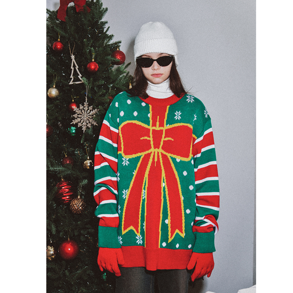 [全款 赠小卡A套] ((G)I-DLE) Christmas Present Ugly Knit [Red][One] _宋雨琦吧