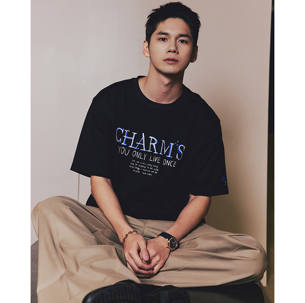 (ONG SEONG WU Gift Photo Card) Handwritten Logo T-Shirt [BK]