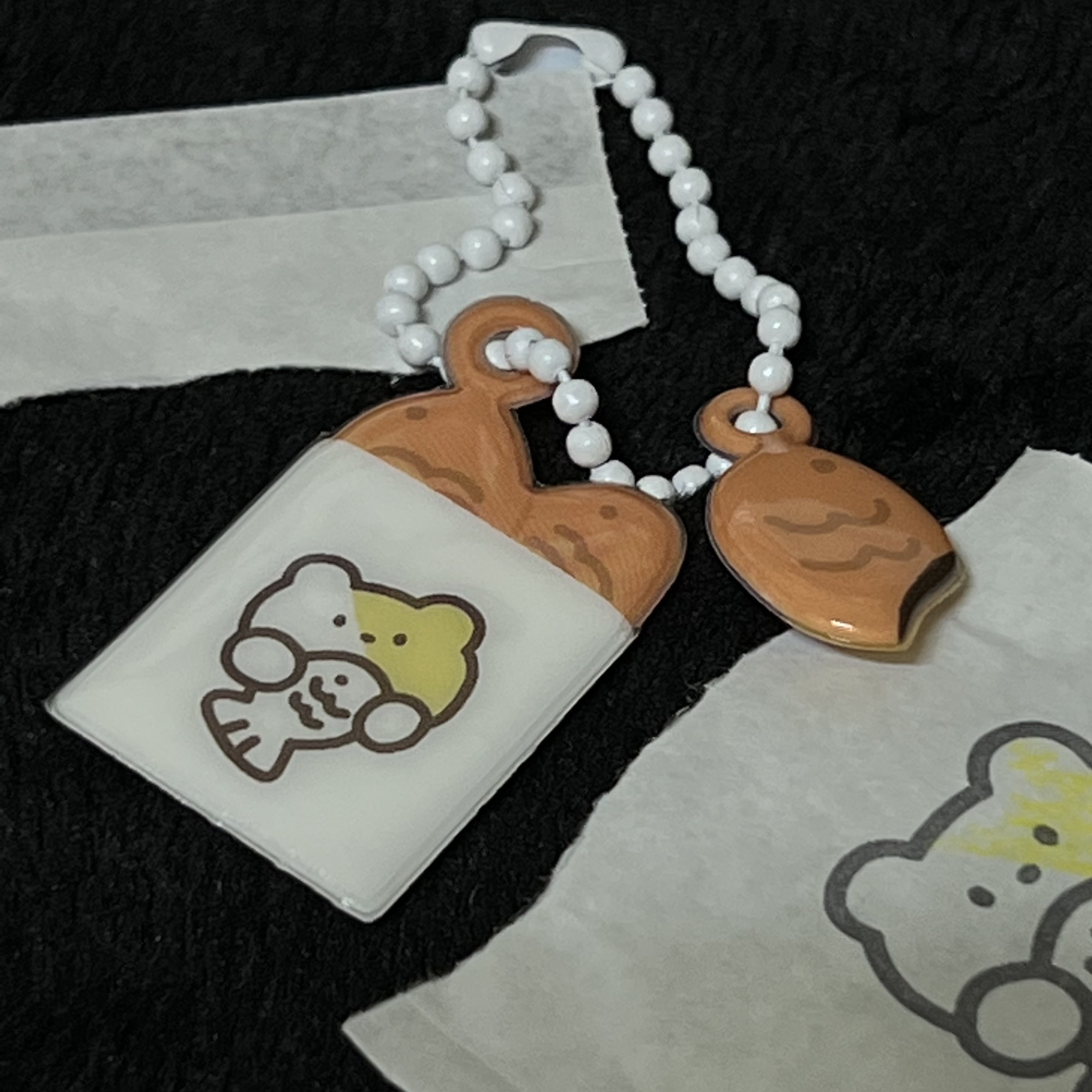 with ham Winter snack key ring