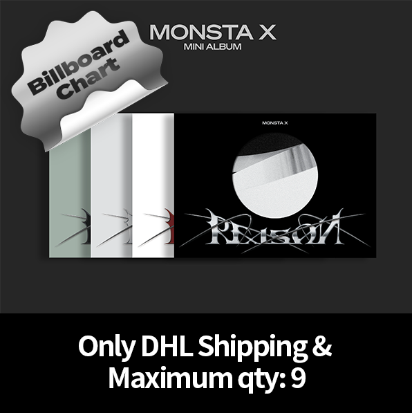 [Counting towards Billboard chart] MONSTA X - 12th Mini Album [REASON] (Random Ver.) (DHL Shipping Only & Maximum qty: 9)